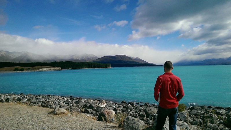 travelling lake pukaki in the south island of new zealand