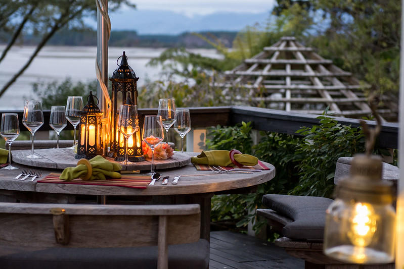 stylish dinner setting at te koi lodge in the nelson tasman region