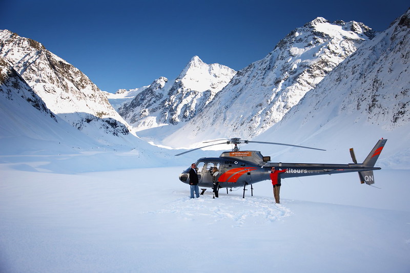 flying into the glacier country around mt. Cook